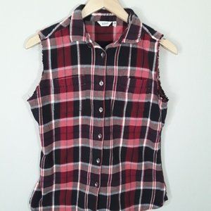 Woolrich Red/Black Sleeveless Butto…
